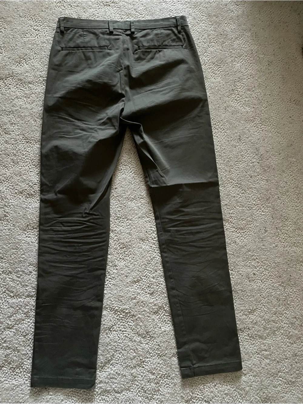 Classic Slim Straight Gray-Green Pants